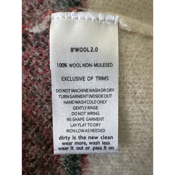 TOAD & CO Merino Heartfelt Hoodie Cream Stripes Medium - Picture 8 of 10